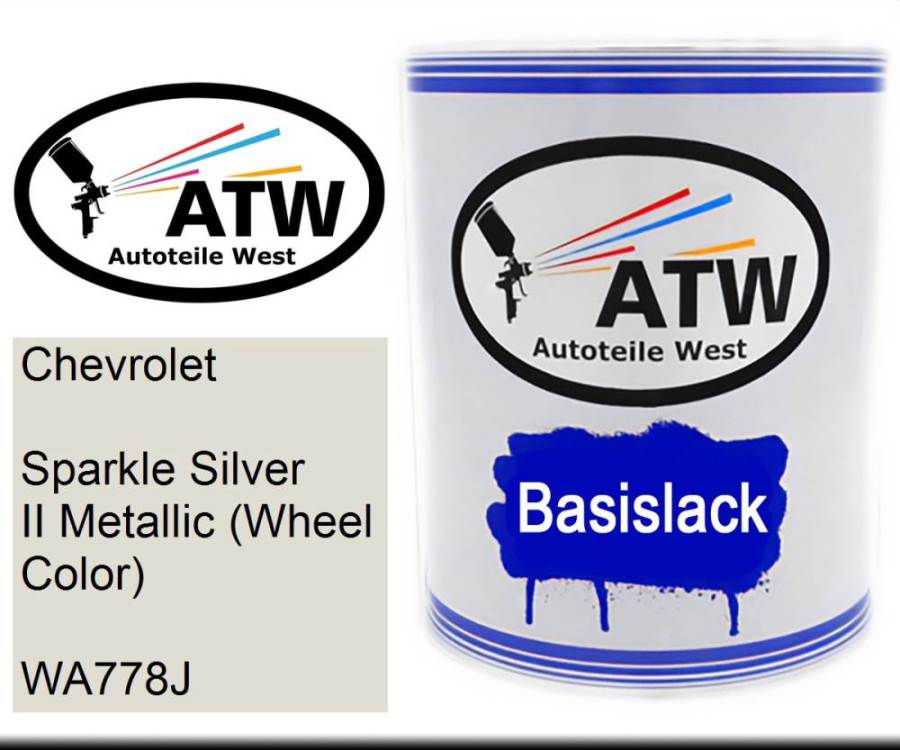 Chevrolet, Sparkle Silver II Metallic (Wheel Color), WA778J: 1L Lackdose, von ATW Autoteile West.